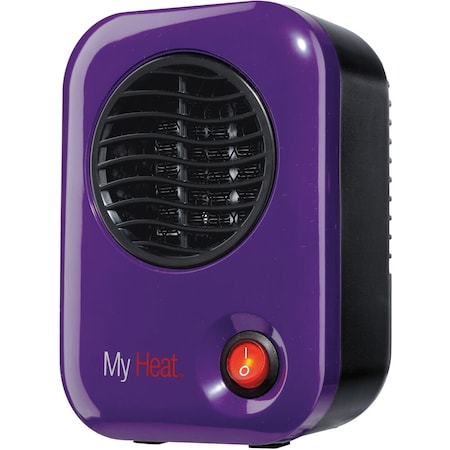 Almo My Heat Personal Ceramic Heater, Energy-Smart, 200-Watt Mini Portable Heater, Purple 106 LAS